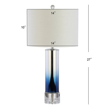 Edward 27" Glass/Crystal LED Table Lamp - JONATHAN Y